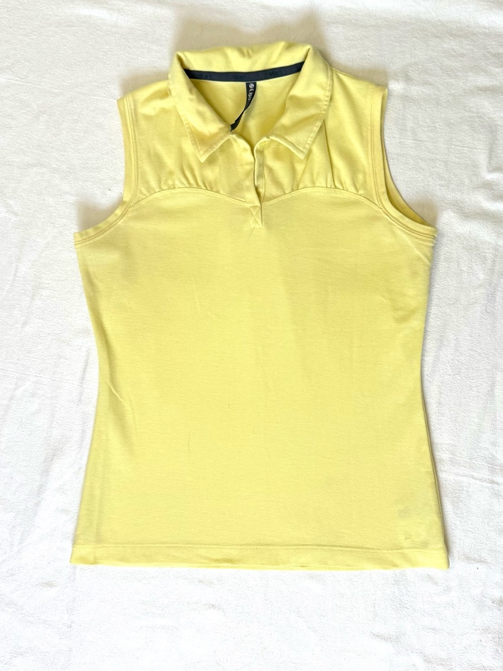 Lija Sleeveless Collared Polo Tank in Light Yellow
